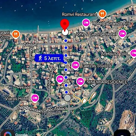 Sol Apartments-seaview-3min Walk To Beach-tolo *